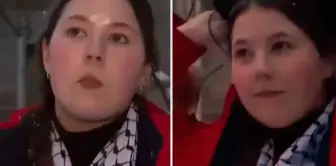 A woman criticizing the Venezuela operation in the U.S. was detained during an interview.