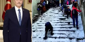 The school stairs turned into an ice rink, and Şahinbey Municipality remained indifferent to what was happening.