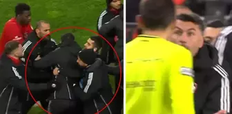 They held it tough! Burak Yılmaz tried to attack the referee.