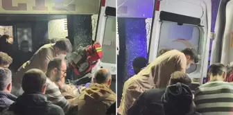 During transport, his heart stopped, and the doctor performed CPR on the stretcher.