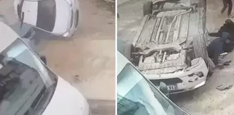 The car driven by the child driver crashed into 3 vehicles and flipped over! There are many injured.