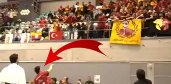 Galatasaray's star threw a bottle at his own fans.