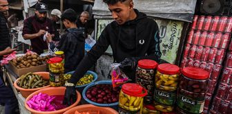 Ramadan activity in Gaza: Coca-Cola crates caught attention in the market.