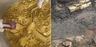Gold gushed from the grave they struck with the pickaxe.