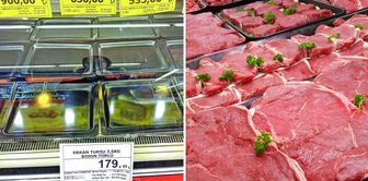 There is a label, but the shelf is empty: Cheap meat is no longer available to the citizens, they took it all.