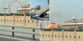 Moments when Iran struck the US naval base in Bahrain captured on camera.