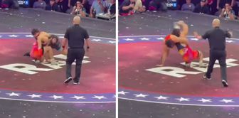 He experienced the shock of his life when he punched his wrestling opponent.