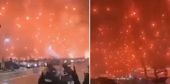 The footage was recorded in Tel Aviv at midnight.