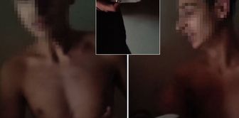 A horrifying scene: A woman, one man half-naked and the other with a knife.
