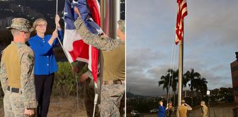 A first in 7 years! The US flag has been raised again.