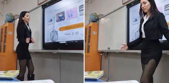 Another teacher who is in the spotlight with her outfit.