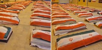 Iranian sailors who died in the Indian Ocean are being sent off on their final journey.