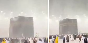 آخر يوم من رمضان الدعاء تحت المطر في الكعبة