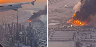 The tourist on the passenger plane captured images of the giant factory hit by Iran.