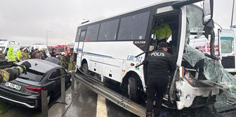 Chain accident involving police service in Istanbul: 1 police officer martyred, 16 people injured.