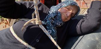 The 82-year-old woman has been reaching her home by a cable car with steel wires for 20 years.