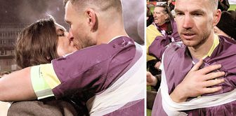 Did Dzeko kiss his coach's wife on the lips? The original of the viral photo turned out to be different.