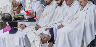 Pope Leo washed, dried, and kissed the feet of 12 monks.