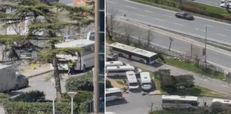 Clashes in front of the Israeli Consulate in Istanbul.