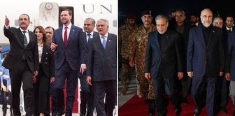 Two different attitudes from Pakistan towards the US and Iranian delegations! One was welcomed in a suit, the other in military uniform.