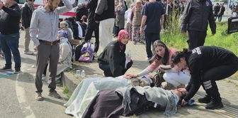 Public bus overturned onto car: 44 injured
