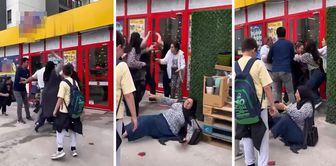 Fight between a supermarket employee and a customer