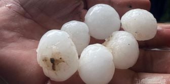 Hail the size of walnuts fell in the capital.