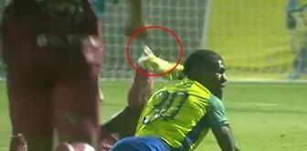 The young footballer's leg was broken! The moments were captured on camera