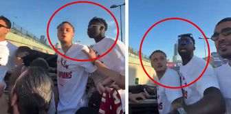 Galatasaray footballers traveling on an open-top bus narrowly escaped disaster