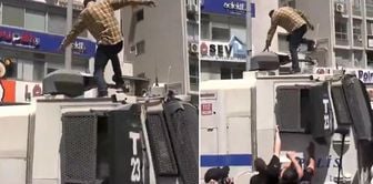 Большое напряжение на митинге Озеля! Залез на ТОМА и нанес удары ногами.