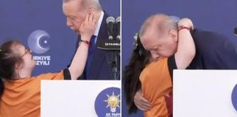 The little one who jumped onto the stage warmed hearts with his love for Erdogan