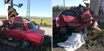 The car hit the signpost; the married couple died, their children seriously injured