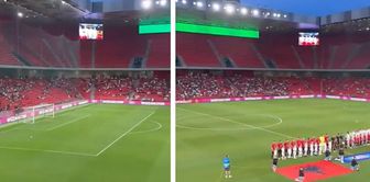 Albanian fans booed the Israeli national anthem