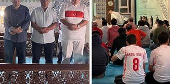Citizens in Istanbul attended the morning prayer in national jerseys.