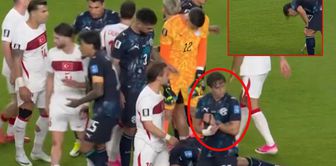 The Paraguayan footballer who scored against Turkey stole the referee's watch from his wrist