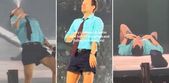 Harry Styles was left breathless while spraying water from his mouth! Suddenly collapsed to the ground
