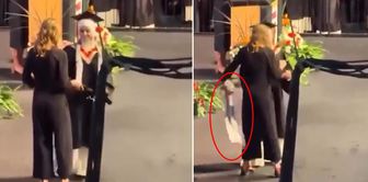 Scandal at the graduation ceremony! The keffiyeh around the Palestinian student's neck was pulled off