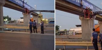 Semi-naked person found hanging on the overpass
