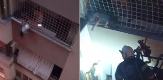 Маленький ребенок висел на сетке балкона несколько минут! Трогательные слова пожарного