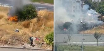 An elderly man set fire to a grassy area in Avcılar and fled.