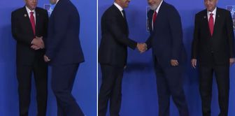 Rama joined the photo shoot in sneakers, while Erdoğan's gaze did not go unnoticed.