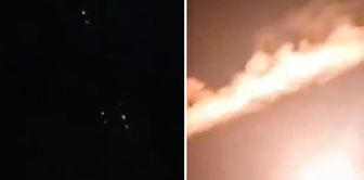 Images have emerged of the moment Iranian ballistic missiles struck a military base in Jordan.