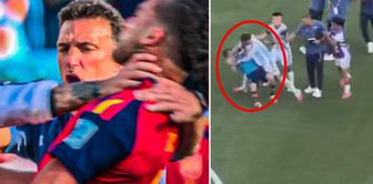 Argentine Paredes attacked anyone in his way and knocked them down as soon as the match ended.