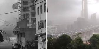 The sky suddenly darkened, a storm seized Istanbul: trees fell, roofs flew off.