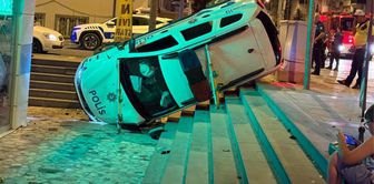 Police vehicle overturned after colliding with a car! 3 injured, 2 of them watchmen.