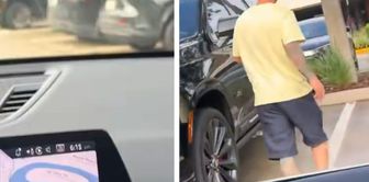 While driving his car, he was shocked when he saw the name coming from the opposite direction.