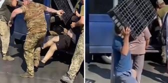 They attacked the soldiers like this, they rescued the man.