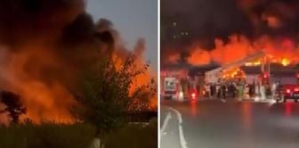 Fire at a workplace in Basaksehir Ikitelli Organized Industrial Zone