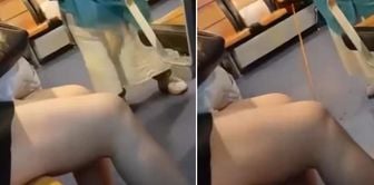 Scandalous scene on the ferry! He hit a young girl wearing shorts with his cane.
