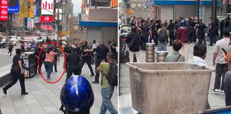 Horror in the world-famous Times Square! Stopped by police bullets.